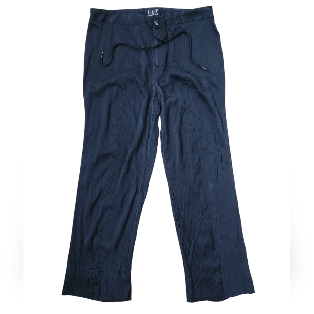 INC Silk Black Drawstring Pants
